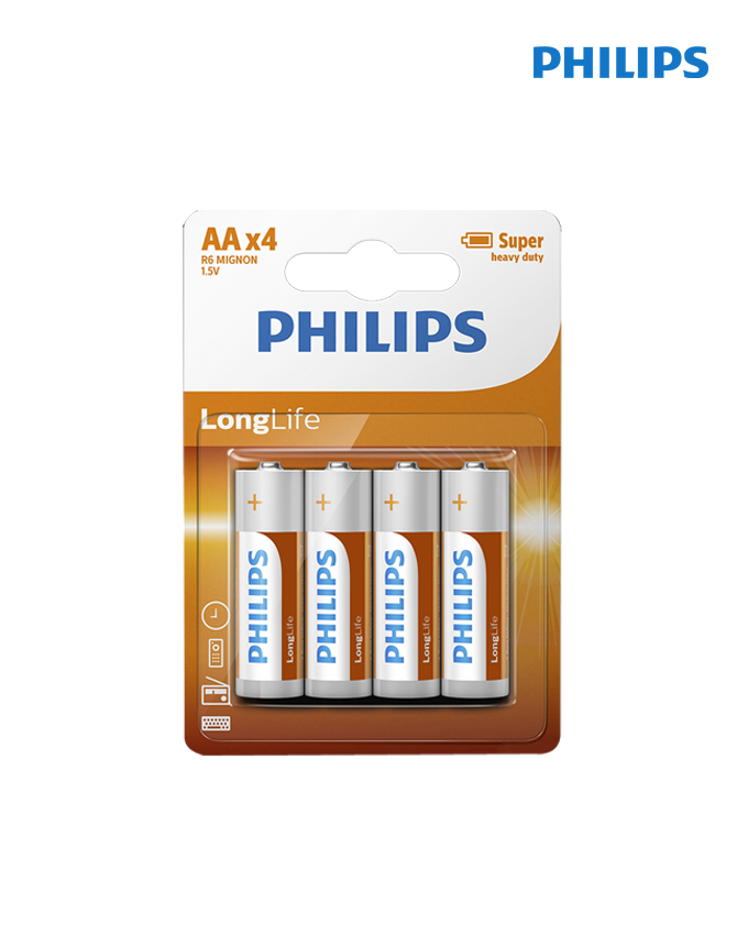 Philips LongLife Battery AAx4 - R6L4B-10